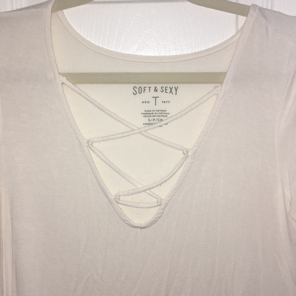 Aerie | Lace up blouse